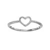 LC Lauren Conrad Textured Heart Midi Ring -Fashion Women 2410632 Silver Tone