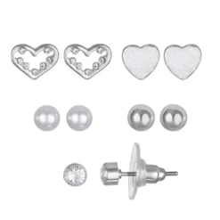 LC Lauren Conrad Heart & Ball Stud Earring Set