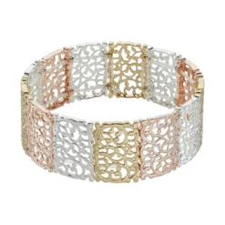 LC Lauren Conrad Tri Tone Filigree Stretch Bracelet