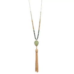LC Lauren Conrad Beaded Tassel Pendant Necklace