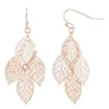 LC Lauren Conrad Rose Gold Tone Leaf Layer Nickel Free Drop Earrings -Fashion Women 3424562