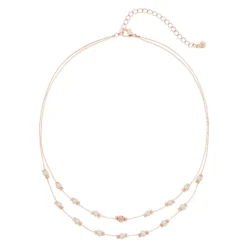 LC Lauren Conrad Multi Strand Rose Gold Tone Faux Pearl Necklace