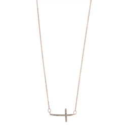 LC Lauren Conrad Simulated Crystal Sideways Cross Necklace