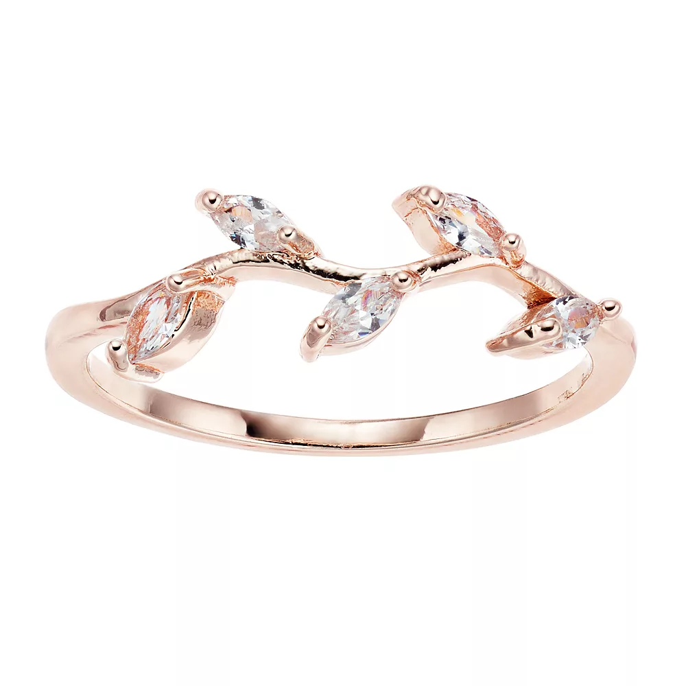 Women's LC Lauren Conrad Crystal Leaf Ring 3 Women's LC Lauren Conrad Crystal Leaf Ring
