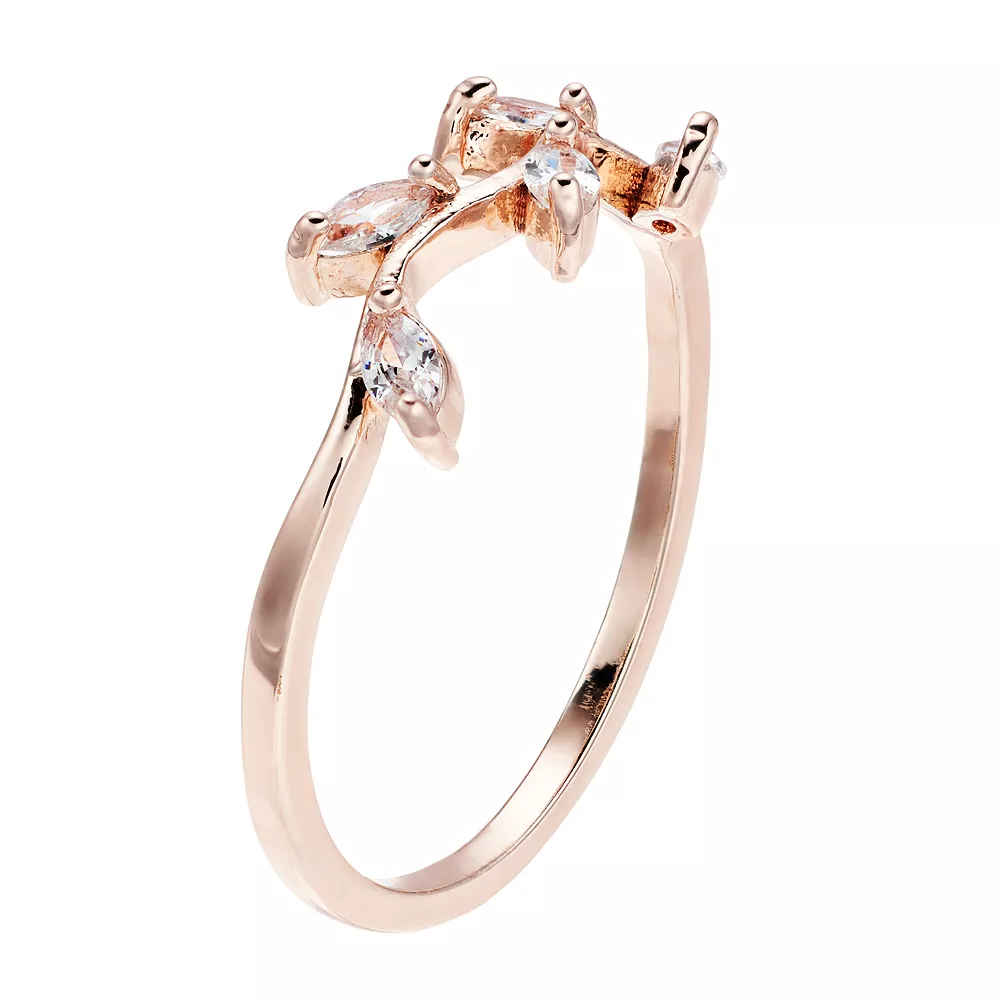 Women's LC Lauren Conrad Crystal Leaf Ring 4 Women's LC Lauren Conrad Crystal Leaf Ring - Image 2