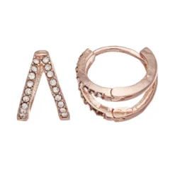 LC Lauren Conrad Split Nickel Free Huggie Hoop Earrings