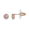 LC Lauren Conrad Small Haloed Pave Button Earrings -Fashion Women 3817580 Rose Gold Tone