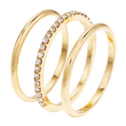 LC Lauren Conrad 3-piece Pave Band Midi Ring Set 7 LC Lauren Conrad 3-piece Pave Band Midi Ring Set -Fashion Women 3817609 ALT2