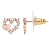 LC Lauren Conrad Simulated Crystal Heart Nickel Free Button Earrings -Fashion Women 4151470 Rose Gold Tone