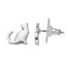 LC Lauren Conrad Cat Stud Earrings -Fashion Women 4151509 Silver Tone