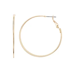 LC Lauren Conrad Classic Hammered Hoop Earrings