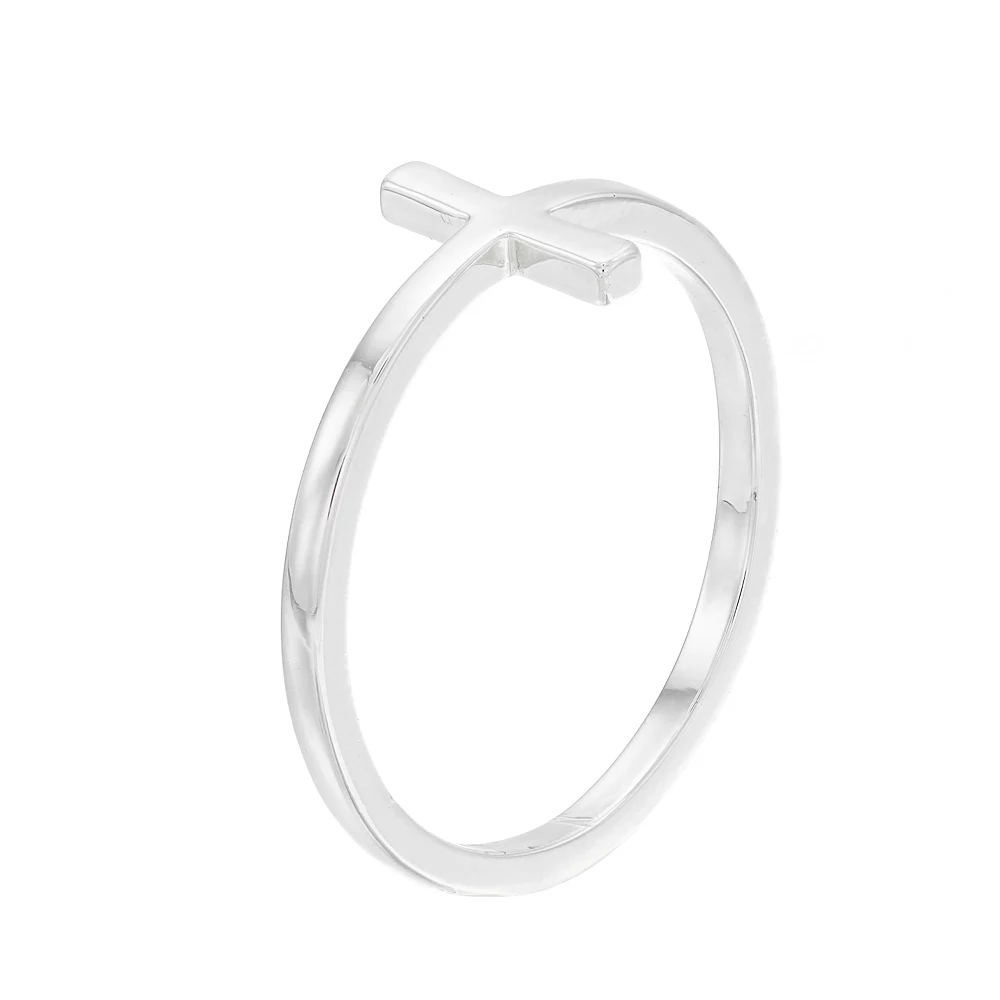 LC Lauren Conrad Silver Tone Sideways Cross Ring 4 LC Lauren Conrad Silver Tone Sideways Cross Ring - Image 2