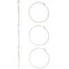 LC Lauren Conrad Multi Tone Hammered Nickel Free Hoop Earring Set 1 LC Lauren Conrad Multi Tone Hammered Nickel Free Hoop Earring Set -Fashion Women 4247748