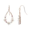 LC Lauren Conrad Simulated Pearl & Floral Teardrop Nickel Free Drop Earrings -Fashion Women 4262871