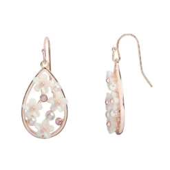 LC Lauren Conrad Floral Frame Teardrop Nickel Free Drop Earrings