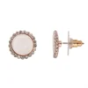 LC Lauren Conrad Rose Gold Tone Simulated Crystal & Resin Nickel Free Button Earrings -Fashion Women 4315169