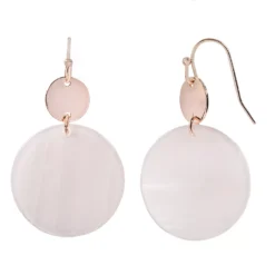 LC Lauren Conrad Rose Gold Tone Disc Nickel Free Double Drop Earrings