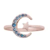 LC Lauren Conrad Rose Gold Tone Cubic Zirconia Pave Moon & Star Ring -Fashion Women 4392914