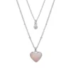 LC Lauren Conrad Silver Tone Multistrand Heart Pendant Necklace -Fashion Women 4797010