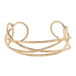 LC Lauren Conrad Gold Tone Hammered Cuff Bracelet