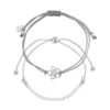 LC Lauren Conrad Silver Tone Lotus & Beaded Bracelet Set -Fashion Women 4797256