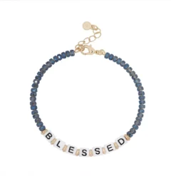 LC Lauren Conrad "Blessed" Glitzy Beaded Bracelet