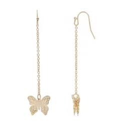 LC Lauren Conrad Gold Tone Filigree Butterfly Drop Earrings