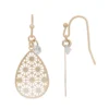 LC Lauren Conrad Gold Tone Filigree Teardrop Drop Earrings -Fashion Women 4981433