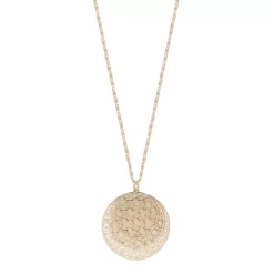 LC Lauren Conrad Gold Tone Triple Filigree Disc Pendant Necklace