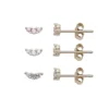 LC Lauren Conrad Sterling Silver Cubic Zirconia Stud Earring Set -Fashion Women 4990026 Gold Tone