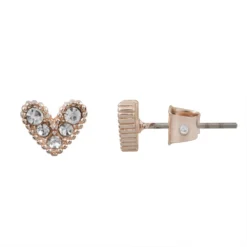 LC Lauren Conrad Heart Button Earrings