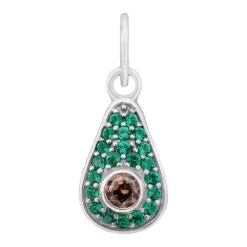 LC Lauren Conrad Sterling Silver Green & Brown Cubic Zirconia Charm
