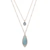 LC Lauren Conrad Rose Gold Tone Layered Simulated Crystal Pendant Necklace -Fashion Women 5094308
