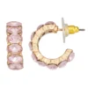 LC Lauren Conrad Simulated Crystal C-Hoop Earrings -Fashion Women 5209900 Pink