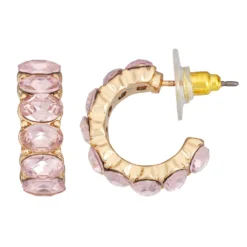LC Lauren Conrad Simulated Crystal C-Hoop Earrings