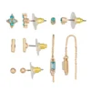 LC Lauren Conrad Simulated Crystal Post & Chain Threader Earring Set -Fashion Women 5209905 Aqua