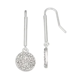 LC Lauren Conrad Pave Disc Drop Earrings