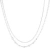 LC Lauren Conrad Double Row Chain Necklace -Fashion Women 5217247 Silver Tone