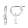 LC Lauren Conrad Baguette Mini Hoop Earrings -Fashion Women 5218523 Silver Tone