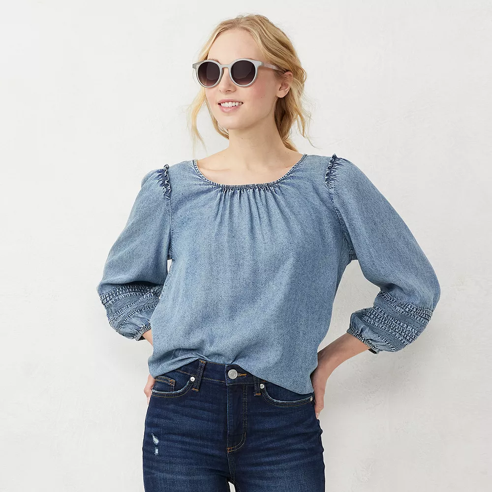 Women's LC Lauren Conrad Flowy Puff-Sleeve Top 3 Women's LC Lauren Conrad Flowy Puff-Sleeve Top