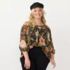 Plus Size LC Lauren Conrad Squareneck Peasant Top 2 Plus Size LC Lauren Conrad Squareneck Peasant Top -Fashion Women 5245798 Pressed Peony