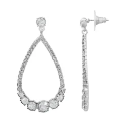 LC Lauren Conrad Pave Simulated Crystal Teardrop Nickel Free Earrings