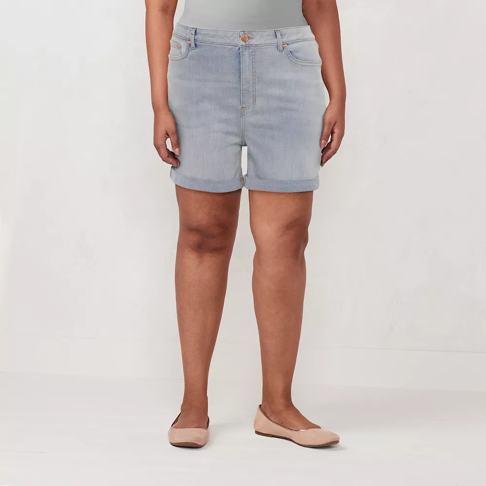 Plus Size LC Lauren Conrad 5" Cuffed High-Waisted Shorts 3 Plus Size LC Lauren Conrad 5" Cuffed High-Waisted Shorts