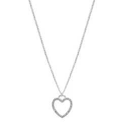LC Lauren Conrad Large Pave Open Heart Necklace