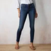 Women's LC Lauren Conrad Feel Good Mid-Rise 5 Pocket Skinny Jeans -Fashion Women 5498987 Dark Wash