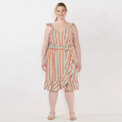 Plus Size LC Lauren Conrad Surplice Faux-Wrap Dress