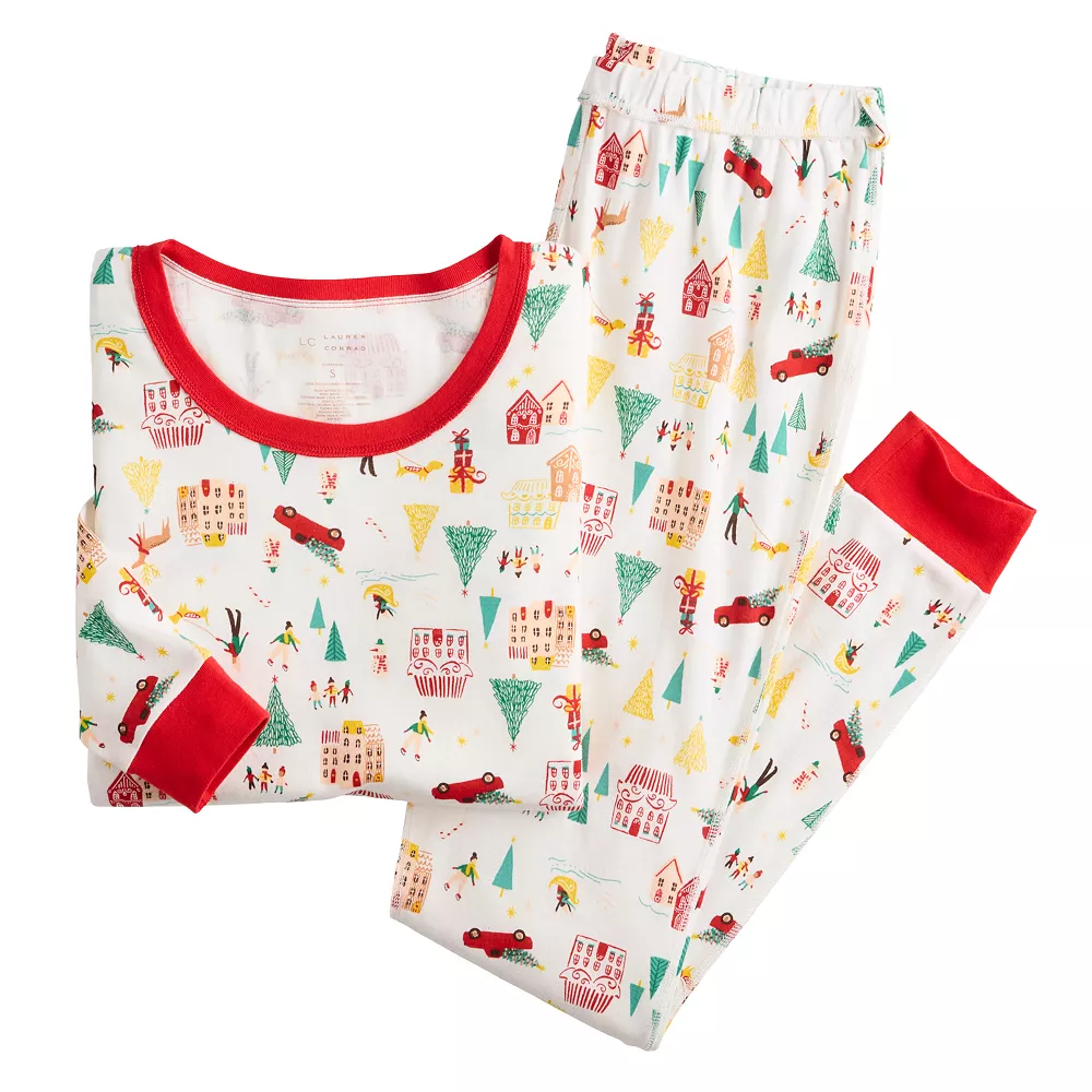 Women's LC Lauren Conrad Jammies For Your Families® Adaptive Holiday Village Pajama Set 3 Women's LC Lauren Conrad Jammies For Your Families® Adaptive Holiday Village Pajama Set