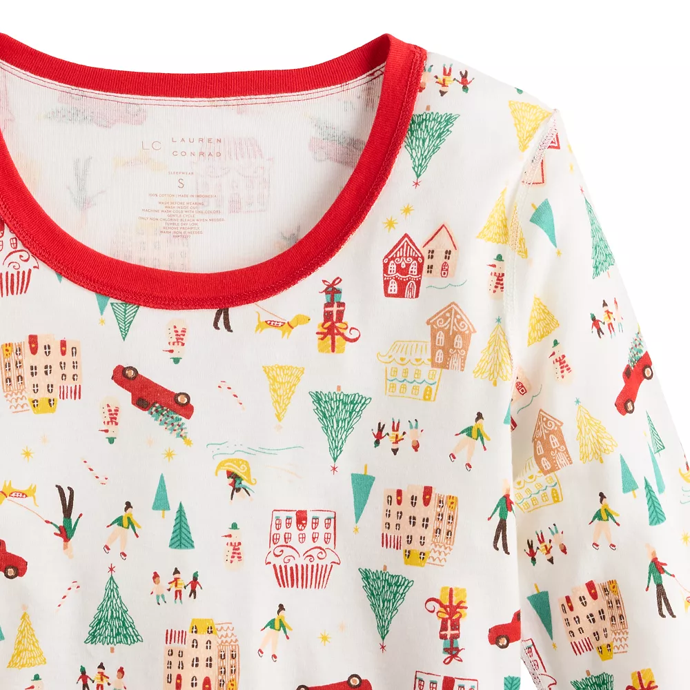 Women's LC Lauren Conrad Jammies For Your Families® Adaptive Holiday Village Pajama Set 4 Women's LC Lauren Conrad Jammies For Your Families® Adaptive Holiday Village Pajama Set - Image 2