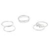 LC Lauren Conrad Crystal 5-Pack Half Sun Rings Set -Fashion Women 5685867 Silver Tone