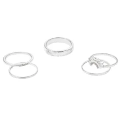 LC Lauren Conrad Crystal 5-Pack Half Sun Rings Set